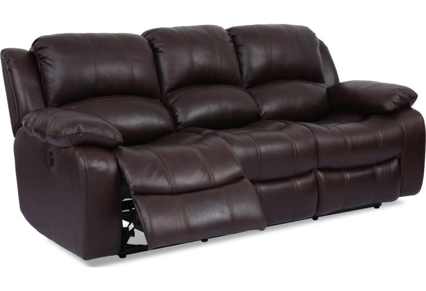 Tony Leather Power Brown Dual Reclining Sofa